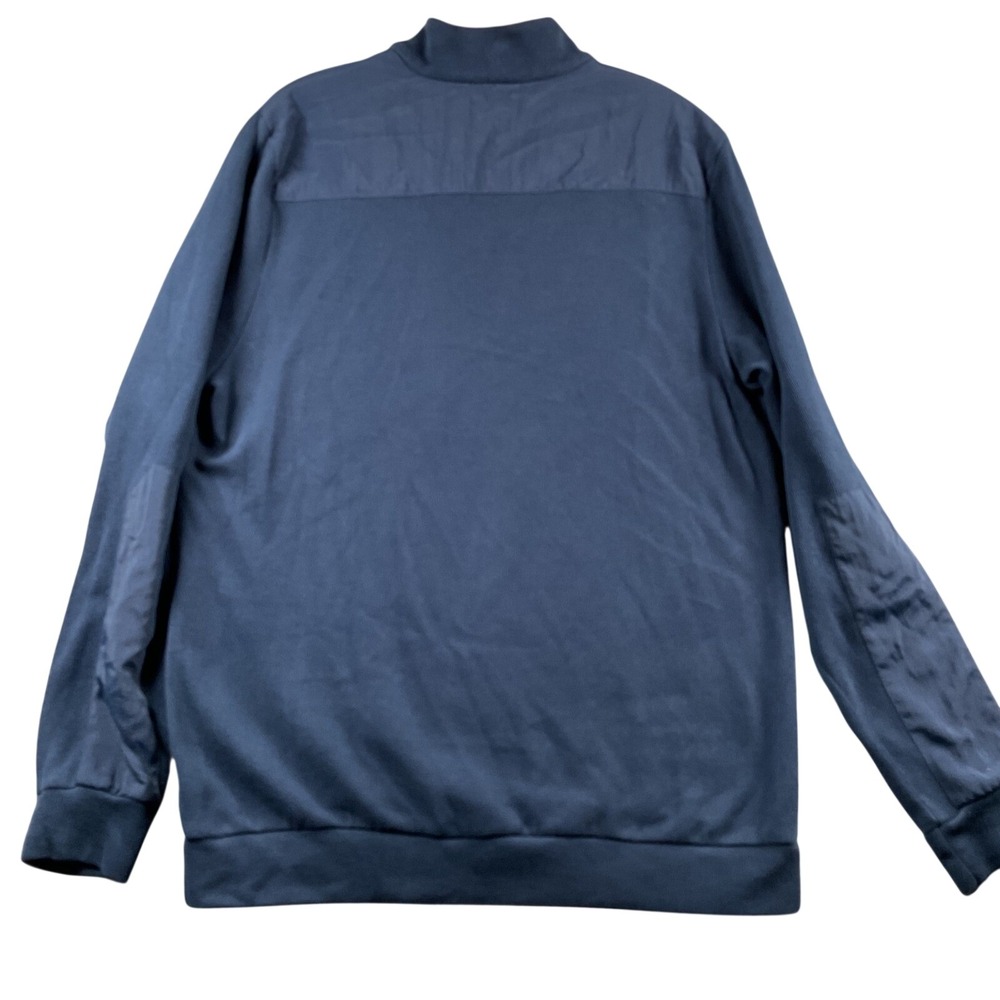 Ashworth Mens Pullover Sweater Dark Blue Mock Neck Elbow Patches Size‎ L - Picture 2 of 6